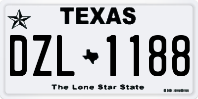 TX license plate DZL1188