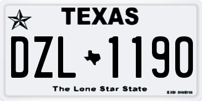TX license plate DZL1190