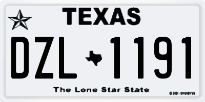 TX license plate DZL1191