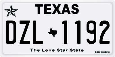 TX license plate DZL1192