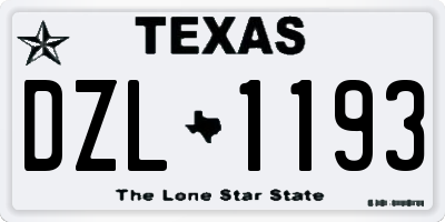TX license plate DZL1193