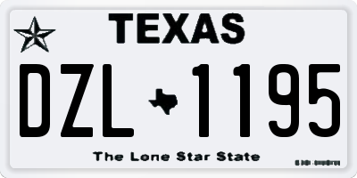 TX license plate DZL1195