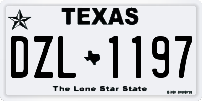 TX license plate DZL1197