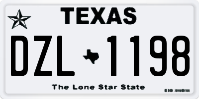 TX license plate DZL1198