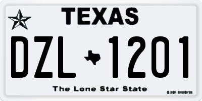 TX license plate DZL1201