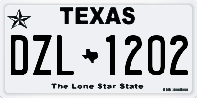 TX license plate DZL1202