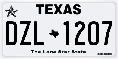 TX license plate DZL1207
