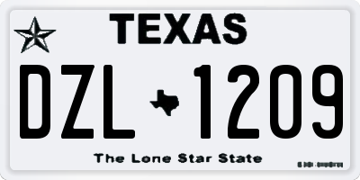 TX license plate DZL1209