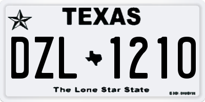 TX license plate DZL1210