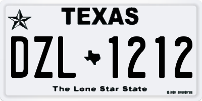 TX license plate DZL1212