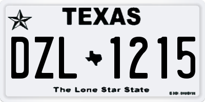 TX license plate DZL1215