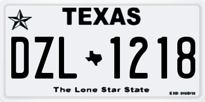 TX license plate DZL1218