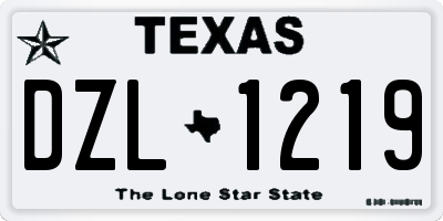 TX license plate DZL1219
