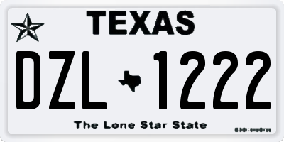 TX license plate DZL1222