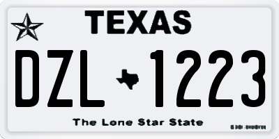 TX license plate DZL1223