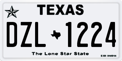TX license plate DZL1224