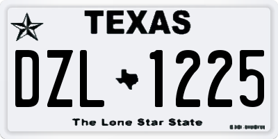 TX license plate DZL1225