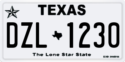 TX license plate DZL1230
