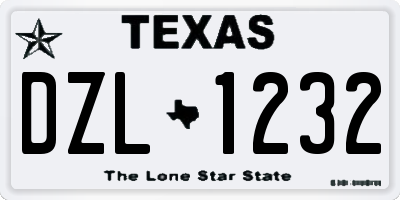 TX license plate DZL1232