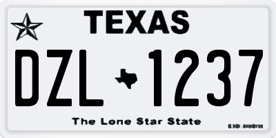 TX license plate DZL1237