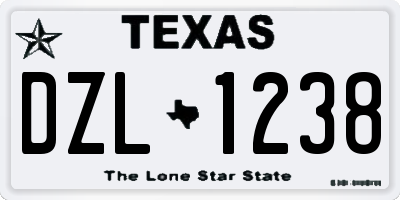 TX license plate DZL1238