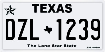 TX license plate DZL1239