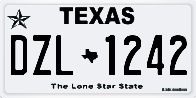 TX license plate DZL1242