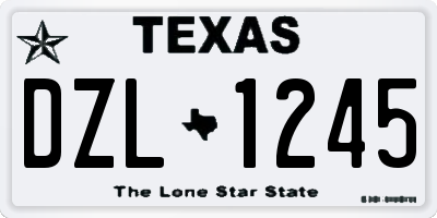 TX license plate DZL1245