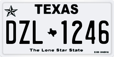 TX license plate DZL1246