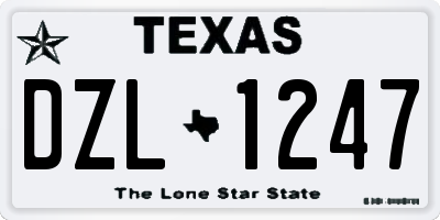 TX license plate DZL1247