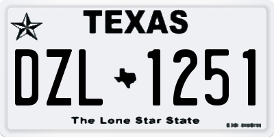 TX license plate DZL1251