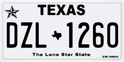 TX license plate DZL1260