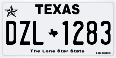 TX license plate DZL1283