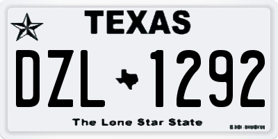 TX license plate DZL1292