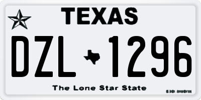 TX license plate DZL1296