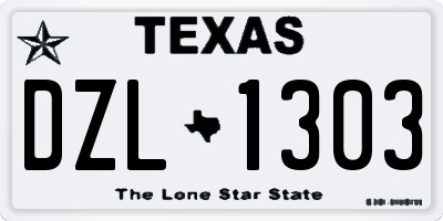 TX license plate DZL1303