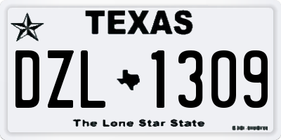 TX license plate DZL1309