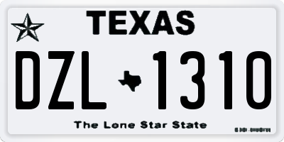 TX license plate DZL1310
