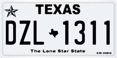 TX license plate DZL1311
