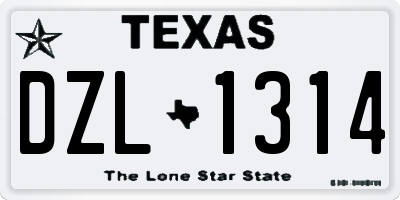 TX license plate DZL1314