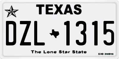 TX license plate DZL1315