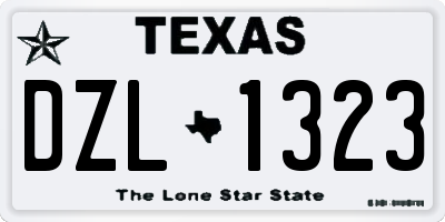 TX license plate DZL1323