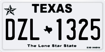 TX license plate DZL1325