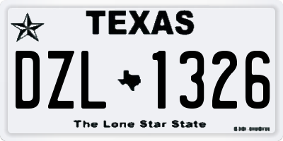 TX license plate DZL1326