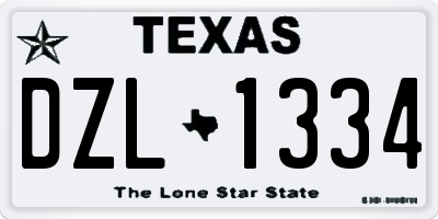 TX license plate DZL1334