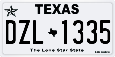 TX license plate DZL1335