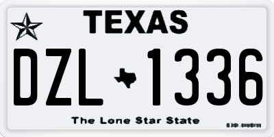 TX license plate DZL1336