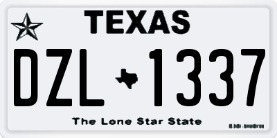 TX license plate DZL1337