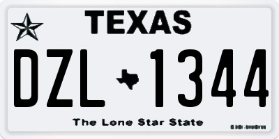 TX license plate DZL1344