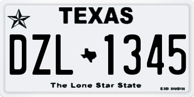 TX license plate DZL1345